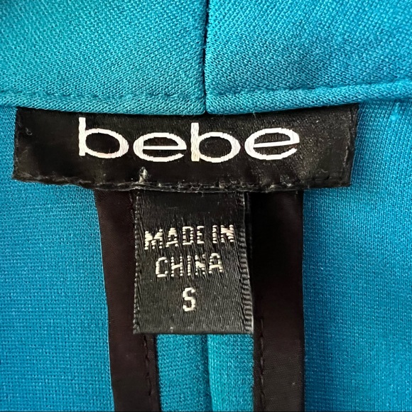 BEBE | Blue tuxedo style shoulder pad vintage spring summer designer blazer - Picture 15 of 16